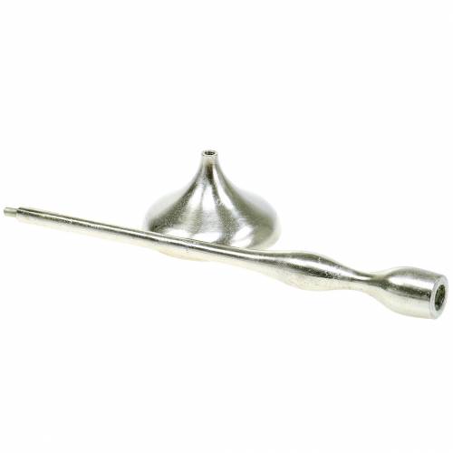 Artículo Portavelas plata antigua Al. 31 cm