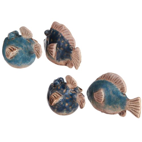 Artículo Peces pequeños divertido adorno cerámico azul surtido 6-9cm 4uds