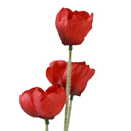 Flores artificiales amapola roja 50cm