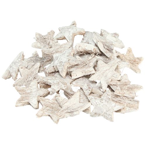 Artículo Decoración Estrella de Coco Estrellas de Coco Blanco Lavado 5cm 30uds