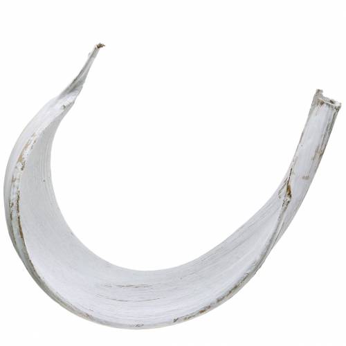 Artículo Cuenco de coco hoja de coco blanco lavado decoración natural 35cm