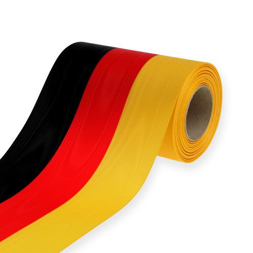 Artículo Cintas para corona Moiré negro-rojo-oro 150 mm