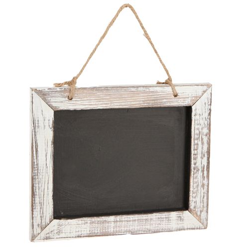 Floristik24 Pizarra para colgar vintage negro blanco 24,5×20cm 2ud