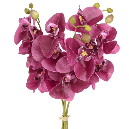 Orquídeas artificiales flores artificiales moradas como reales 56cm 3 piezas