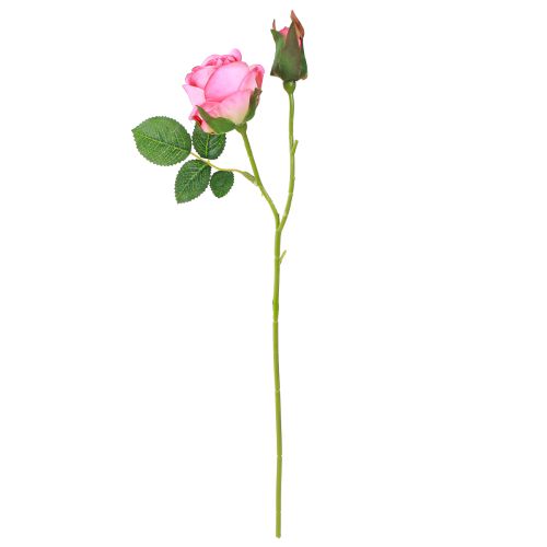 Artículo Rosas artificiales en ramo de flores artificiales rosa 36 cm 6 piezas × 2 volúmenes