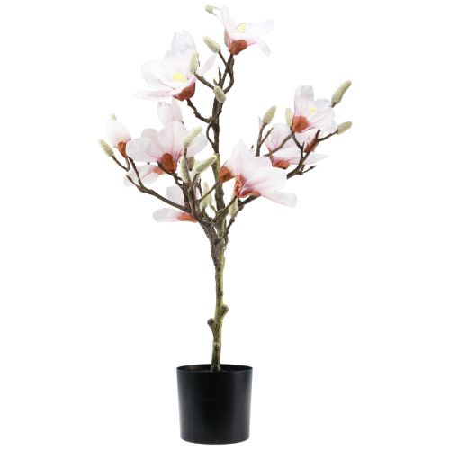 Artículo Flor artificial magnolia árbol de magnolia artificial rosa 74cm