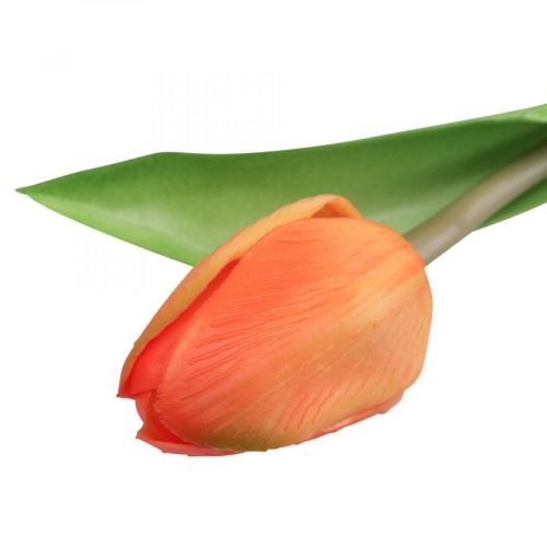 Artículo Flor artificial Tulipán naranja Real Touch flor de primavera H21cm