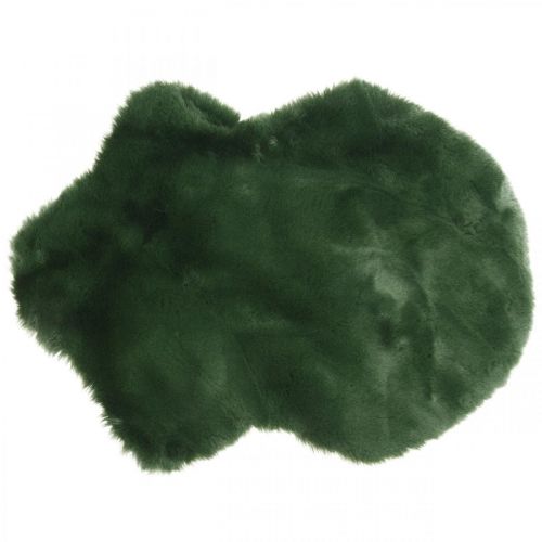 Alfombra decorativa de piel sintética verde 55×38cm