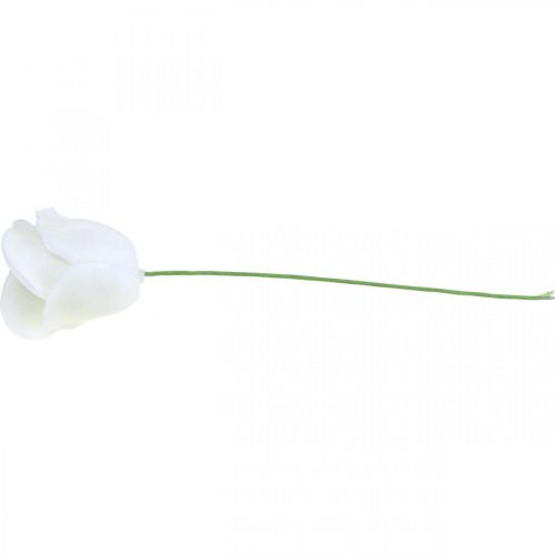 Artículo Rosas artificiales rosas de cera blanca rosas decorativas cera Ø6cm 18 piezas