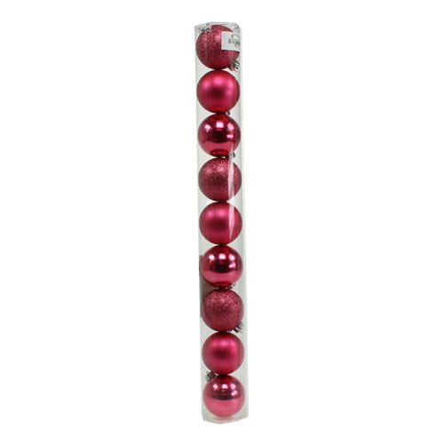 Floristik24 Bola de Navidad de plástico Rosa Ø5cm 9pcs