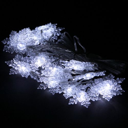 Floristik24 Guirnalda LED copos de nieve exterior blanco frío 24 LED 460cm