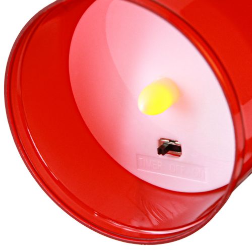 Artículo Lámpara de tumba LED con temporizador, vela de cementerio para batería, color rojo, 12,5 cm de alto.