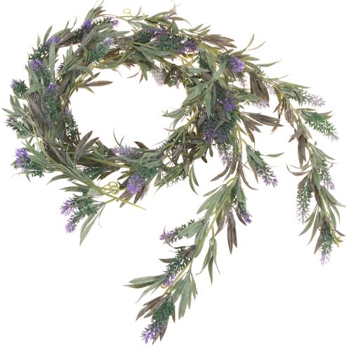 Floristik24 Guirnalda De Flores De Lavanda Artificial Púrpura Verde 180cm 2uds