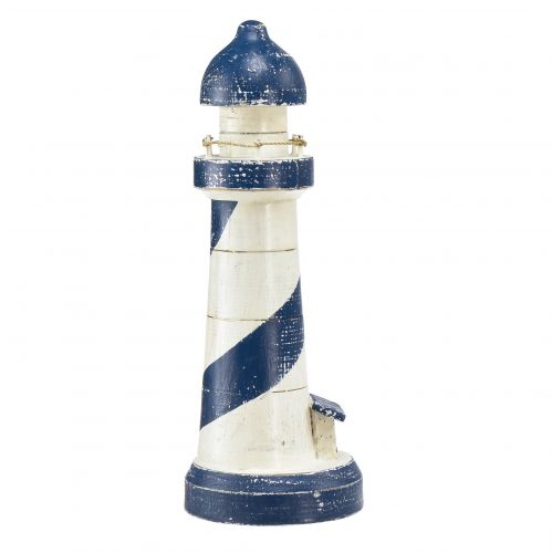 Artículo Decoración de mesa Faro Marítimo azul blanco Ø10,5cm H28,5cm