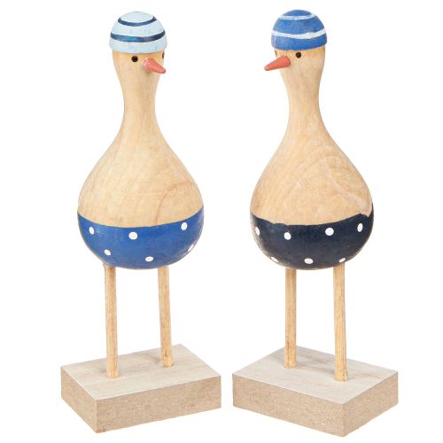 Floristik24 Gaviotas decorativas marítimas de madera azul azul oscuro Al.14cm 6 piezas