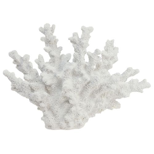 Decoración marítima coral poliresina blanco 18,5×26cm