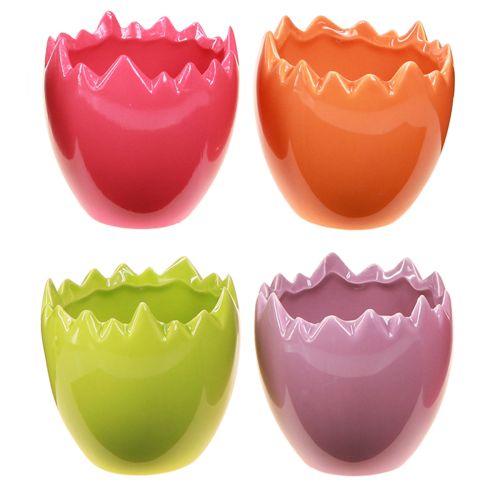 Mini Maceta Huevo de Pascua Huevos de colores Jarrones Pastel 8,5 cm 4 piezas