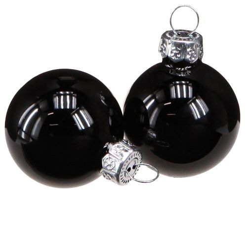 Artículo Mini bolas de árbol de Navidad bolas de cristal negro 30mm 27ud