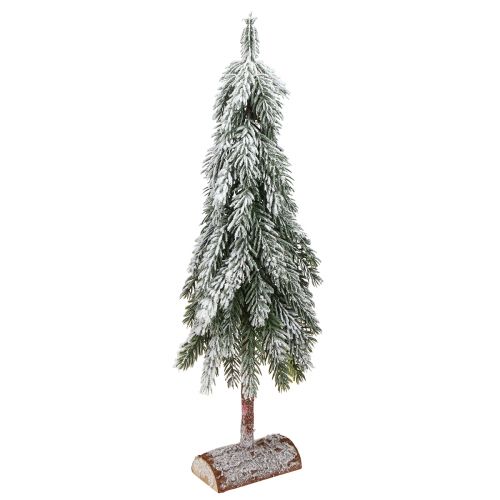 Mini árbol de Navidad nevado verde blanco con base Al. 60 cm