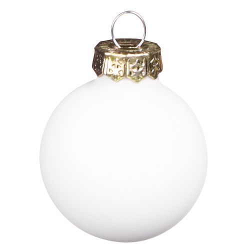 Artículo Mini bolas navideñas vidrio esmaltado blanco Ø3cm 22uds