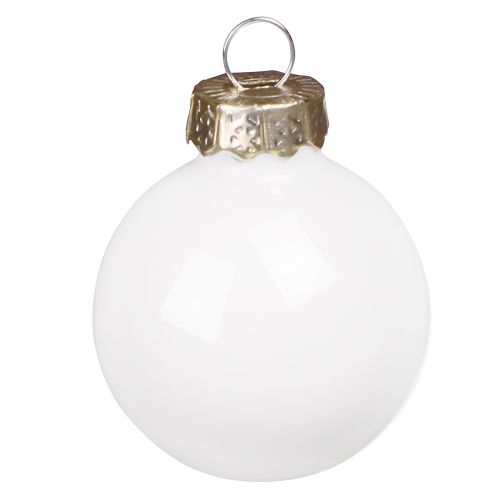 Artículo Mini bolas navideñas vidrio esmaltado blanco Ø3cm 22uds