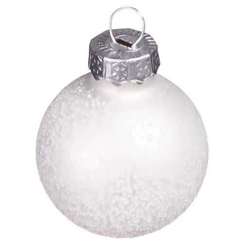 Artículo Mini bolas navideñas en blanco decoración invernal Ø3cm 22 piezas