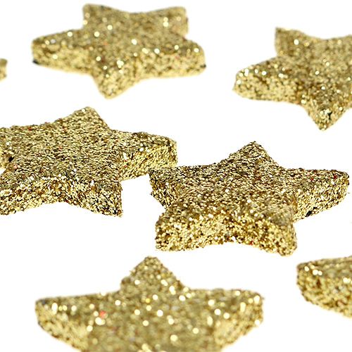 Artículo Mini estrella brillo oro 2,5cm 96uds