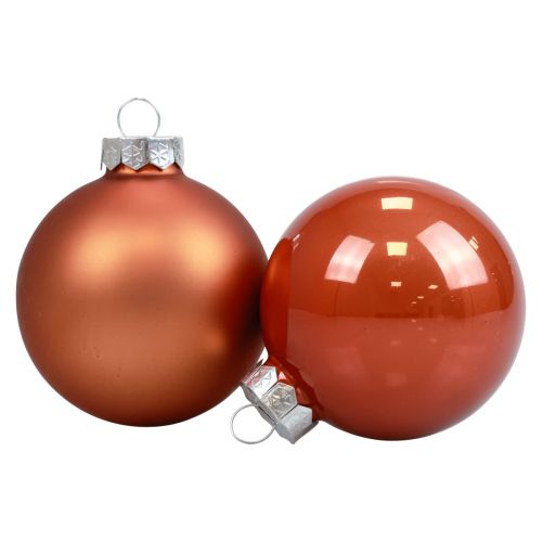 Floristik24 Mini bolas navideñas de cristal bolas de cristal rojo-marrón Ø4cm 24 piezas