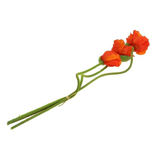 Artículo Amapolas artificiales flores artificiales naranja 58cm–74cm 3ud