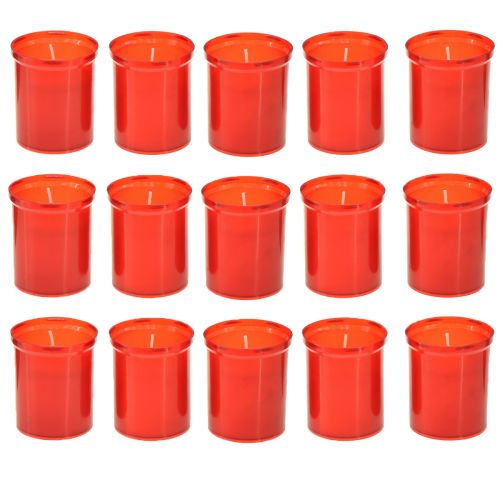 Artículo Recambio de velas para sepultura rojo H6,5cm 22h 15ud