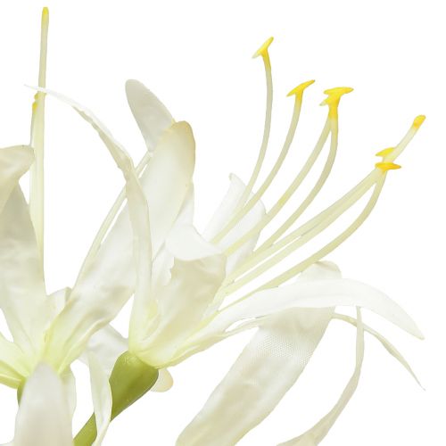 Artículo Nerine Guernsey Lily Flor Artificial Blanco Amarillo Ø15cm L65cm