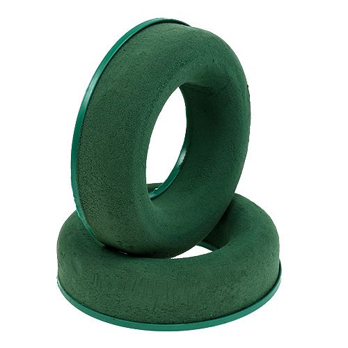 Artículo Corona de anillos de espuma floral verde H2,5cm Ø17cm 6 piezas