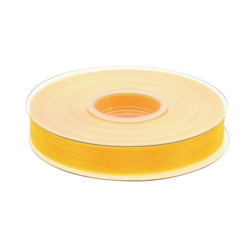 Artículo Cinta de organza cinta de regalo cinta amarilla orillo 15mm 50m