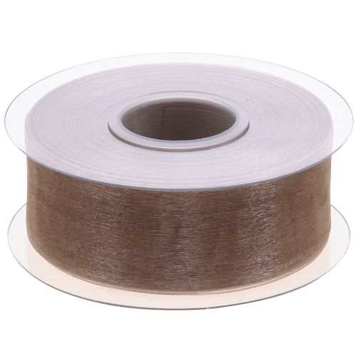 Artículo Cinta de organza cinta de regalo cinta beige borde tejido topo 40mm 50m