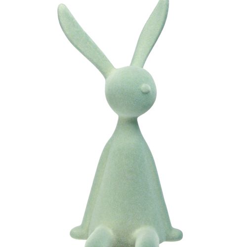 Artículo Taburete con borde de conejo de Pascua conejo sentado flocado gris verde 56cm