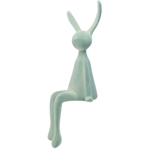 Artículo Taburete con borde de conejo de Pascua conejo sentado flocado gris verde 56cm