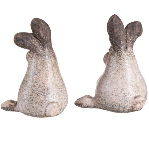 Artículo Conejito de Pascua Cerámica Divertido Conejo Decorativo Marrón H7cm 6 piezas