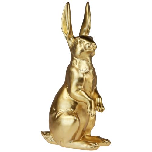 Floristik24 Conejito de Pascua decorativo dorado Conejito de decoración de Pascua de pie Al. 42 cm