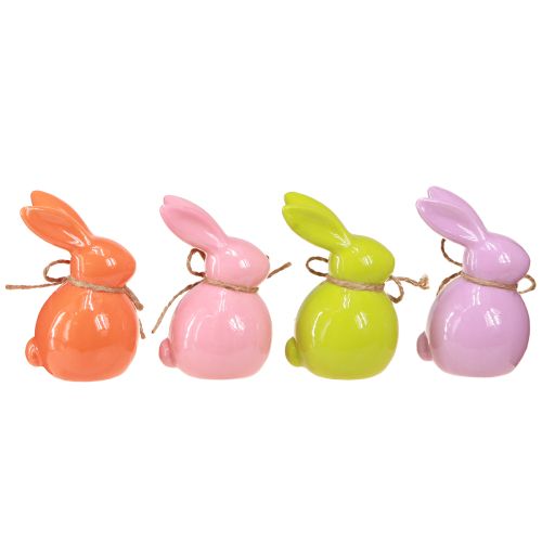 Artículo Conejitos de Pascua conejitos decorativos de cerámica coloridos 5,5×6×9,5cm 4 piezas