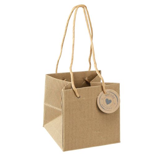 Artículo Bolsa de papel para macetas, papel de aluminio natural, 10,5 cm, 10 piezas