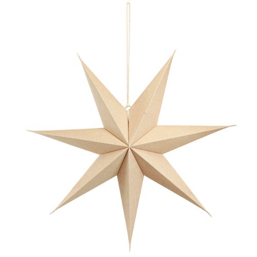 Artículo Estrella de papel natural con yute para iluminación 60cmx15cm