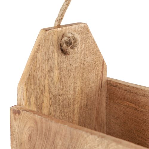 Artículo Jardinera madera natural yute con asa 35x16x21,5cm