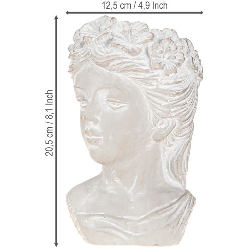 Artículo Maceta antigua de piedra fundida con forma de mujer, 12,5 x 12 x 20,5 cm