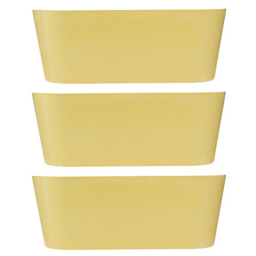 Artículo Cuenco para plantas cuenco decorativo ovalado plástico amarillo 27×11×10cm 3ud