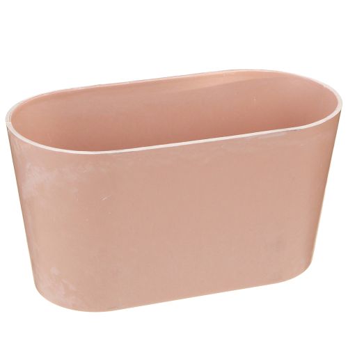 Cuenco para plantas cuenco decorativo ovalado plástico rosa marrón 20×10×11cm 3ud