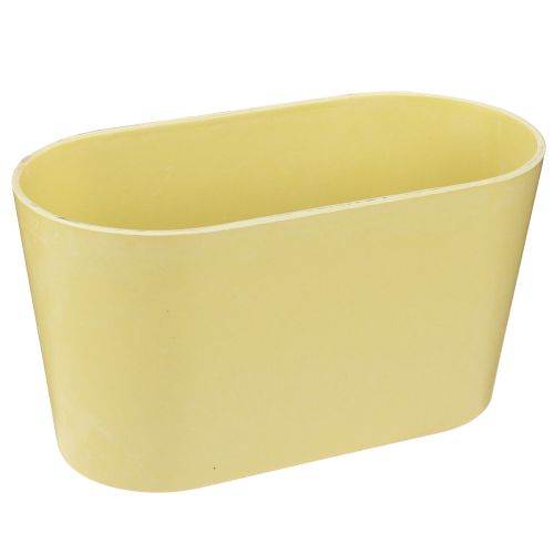 Cuenco para plantas ovalado amarillo cuenco decorativo plástico 20×10×11cm 3ud