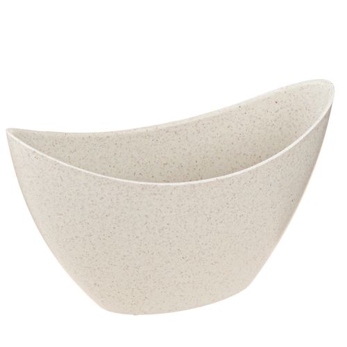 Floristik24 Cuenco decorativo barco planta plástico beige 20×9cm H12cm 3ud