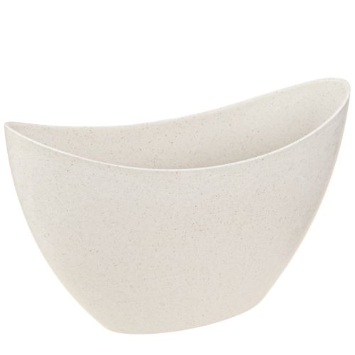 Cuenco plástico bote planta beige 24×10×15cm 3ud