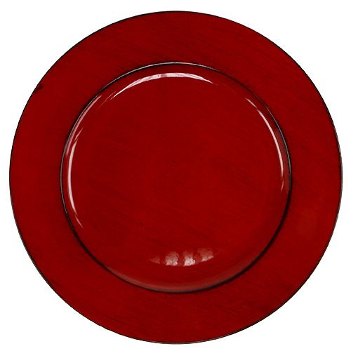 Plato de plástico Ø33cm rojo-negro
