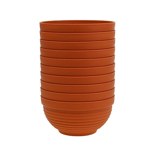 Artículo R-cuenco plástico terracota Ø13cm, 10 piezas